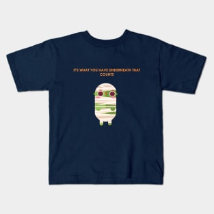Don't get wrapped up with what's on the outside. Kids T-Shirt